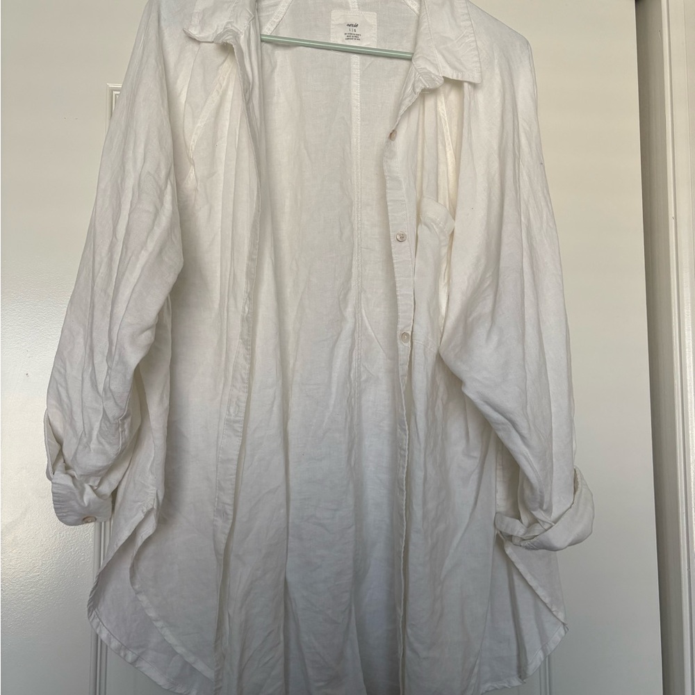 Aerie Light white Button-Up Shirt